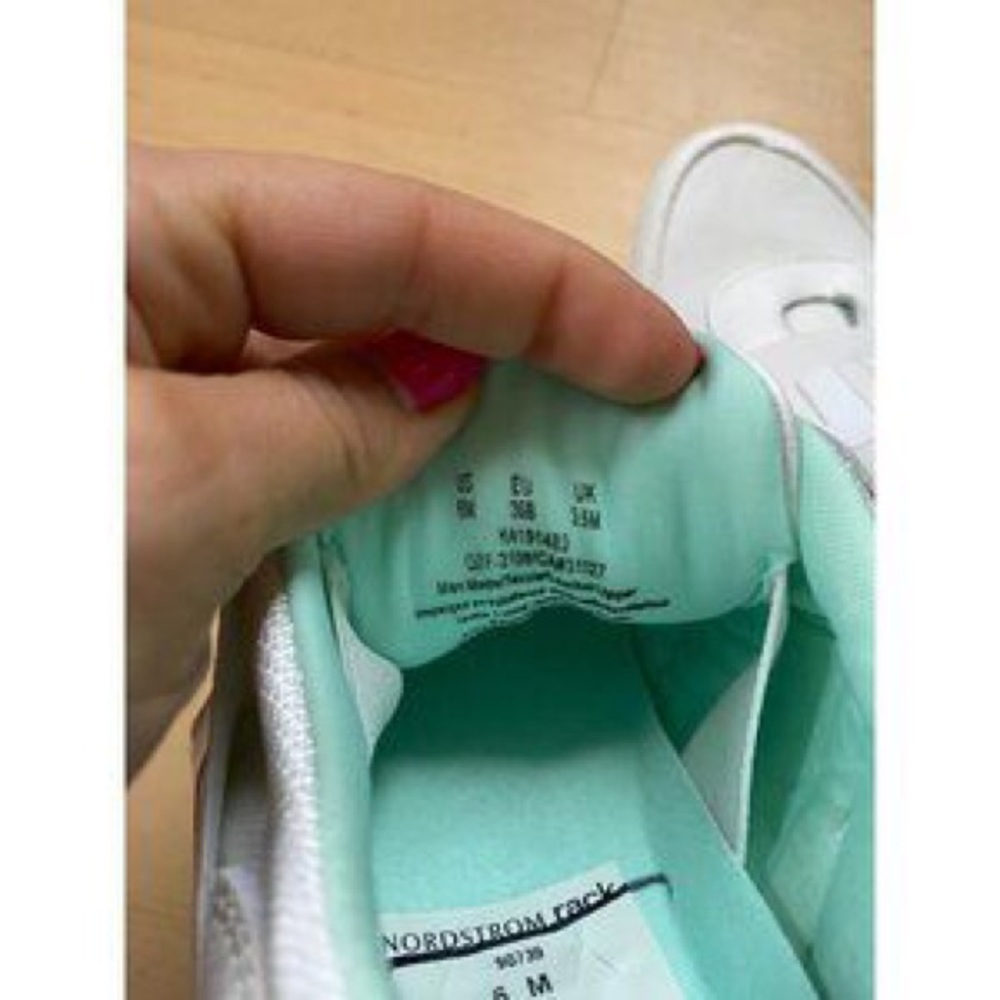 DKNY White Sneakers with Mint Green Interior - Picture 7 of 9